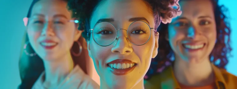 a vibrant and engaging user-generated content ad featuring a diverse group of people using a popular product.