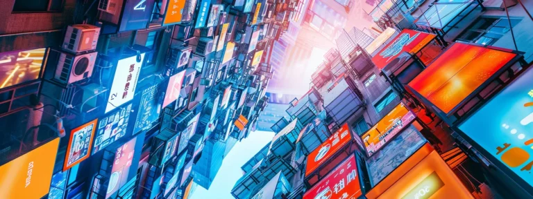 a vibrant social media feed filled with diverse user-generated advertisements.