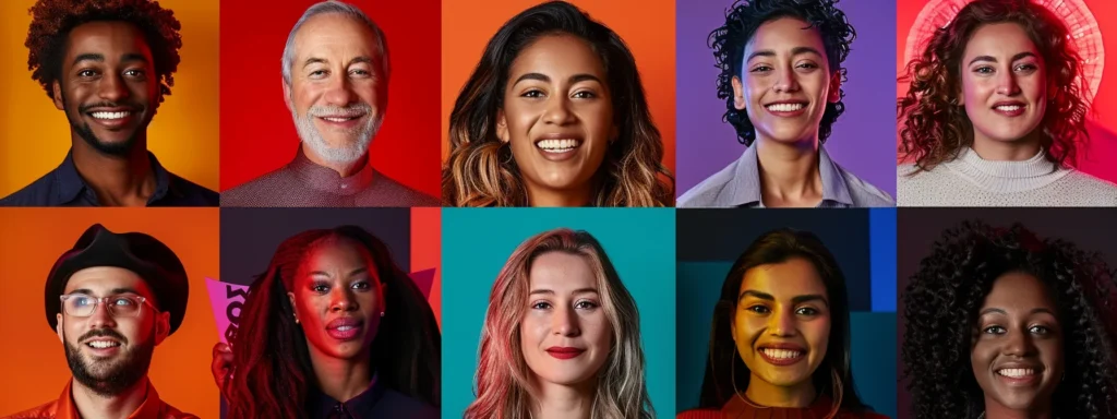 a diverse group of people holding up handmade signs with genuine smiles, showcasing the authenticity of user-generated content in advertising.