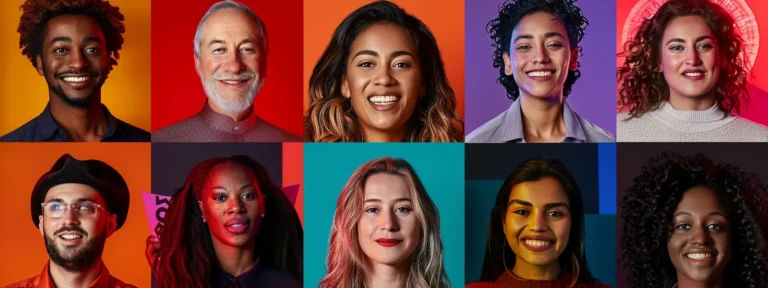a diverse group of people holding up handmade signs with genuine smiles, showcasing the authenticity of user-generated content in advertising.