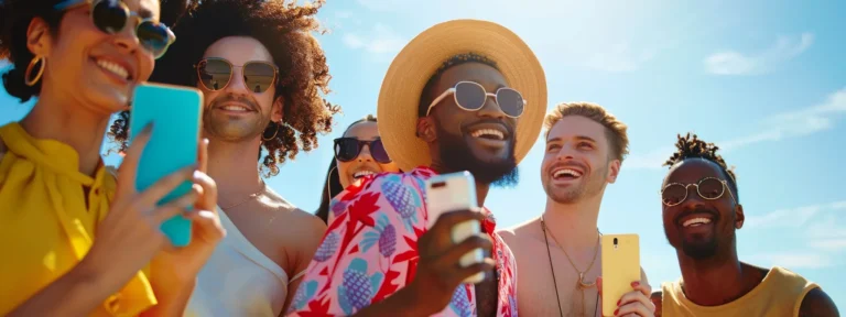 a diverse group of happy customers holding up and proudly displaying products purchased online, showcasing the success of ugc ads for boosting e-commerce brands.