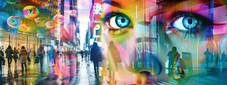 a vibrant collage of diverse digital artworks, seamlessly blending creativity and technology, showcases the power of ai-enhanced marketing innovation.