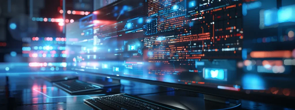 a sleek, futuristic computer monitor displaying personalized advertisements based on ai algorithms.