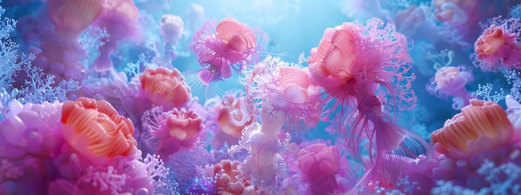 a vibrant digital landscape bursts with imaginative content, symbolizing the dynamic connection between ai and audience engagement.