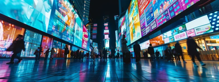 vibrant digital screens displaying personalized ads based on ai algorithms.