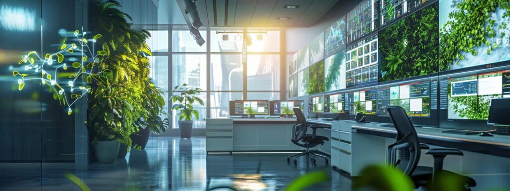 a crisp, serene workspace filled with vibrant, eye-catching digital screens displaying impressive ai-generated content, emphasizing the evolution of user-generated quality.