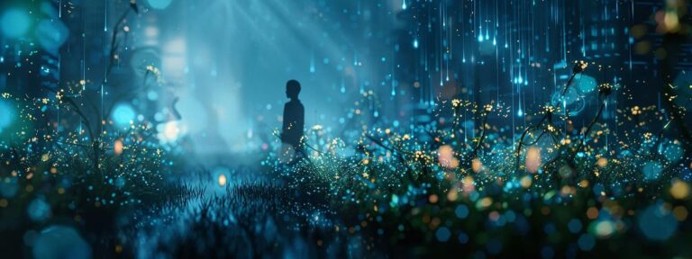 a thought-provoking scene depicting a digital landscape filled with abstract representations of ethical dilemmas, illuminated by a soft, ethereal glow that conveys the complexity and importance of ethical concerns in ai-generated user content.