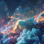 a thought-provoking illustration of a digital landscape, showcasing a complex web of interconnected ai elements battling against a backdrop of dark clouds symbolizing the significant challenges faced by ai in user-generated content today.