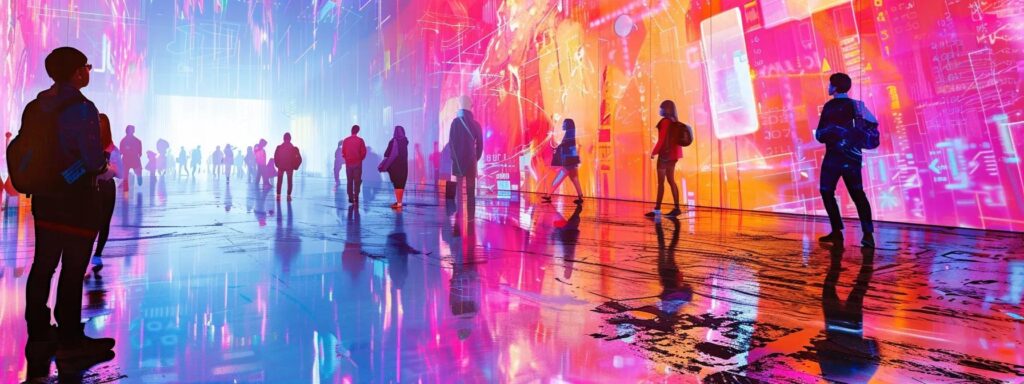 a vibrant digital collage bursts with colorful user-generated artwork, showcasing diverse styles and innovative creativity in the realm of ai trends.