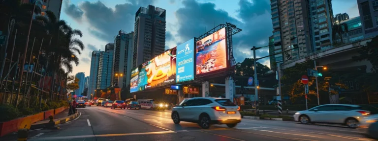 a futuristic ai-powered billboard displaying personalized ads based on viewer preferences.