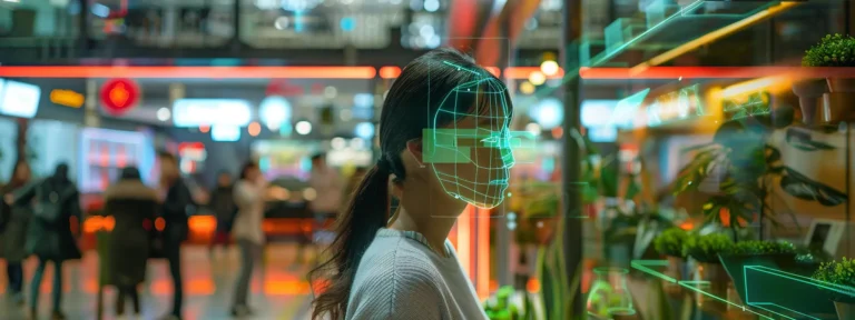 a futuristic ai algorithm analyzing customer data to create personalized ad campaigns.