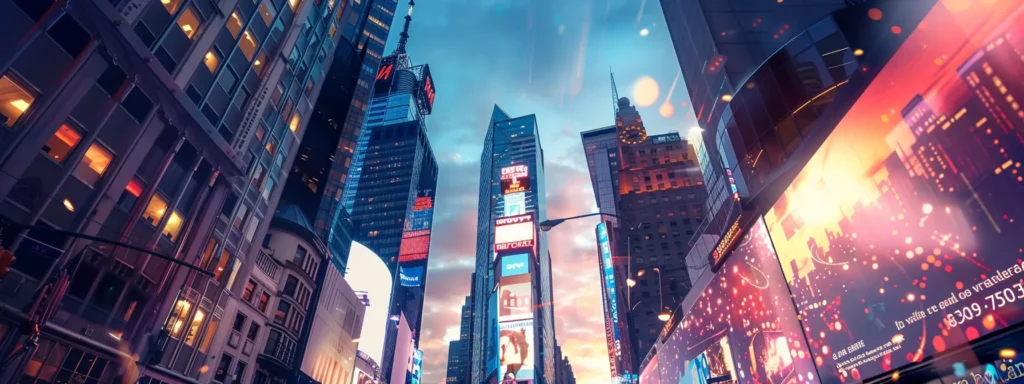 a futuristic digital billboard displaying dynamic, personalized ads outshining a static traditional billboard.
