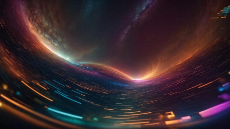 a surreal landscape depicts a colossal, fragmented ai brain surrounded by swirling, colorful data streams, symbolizing the intricate ways bias influences ai-generated user content.