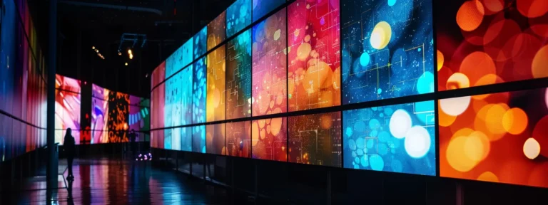 vibrant digital screens showing a progression of ad designs, from basic to sophisticated, symbolizing growth and achievement in using ai ad creation software.