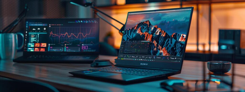 a dramatic close-up of a laptop screen displaying a subscription plan, with bold graphs illustrating hidden fees emerging from the shadows, set against a sleek, modern workspace bathed in soft, natural light.