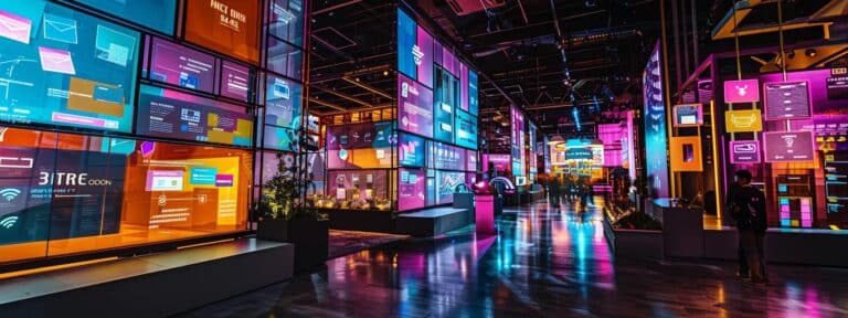 a dynamic and engaging scene of a digital market landscape, showcasing vibrant subscription models represented by colorful icons and infographics, illuminated by soft, ambient lighting to emphasize the potential of ai ugc platforms.