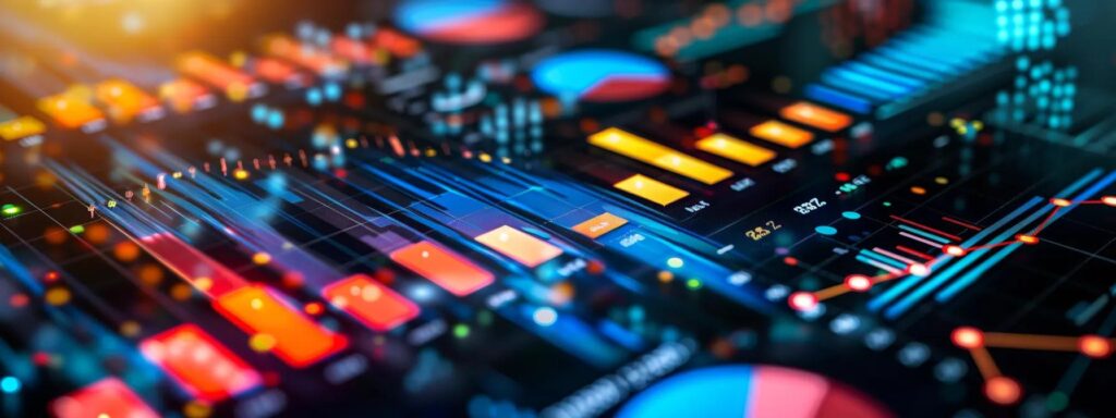a dynamic and striking digital marketing landscape showcasing vibrant visuals of ai-driven advertising tools and analytics, illuminated by a futuristic glow that emphasizes innovation and success.