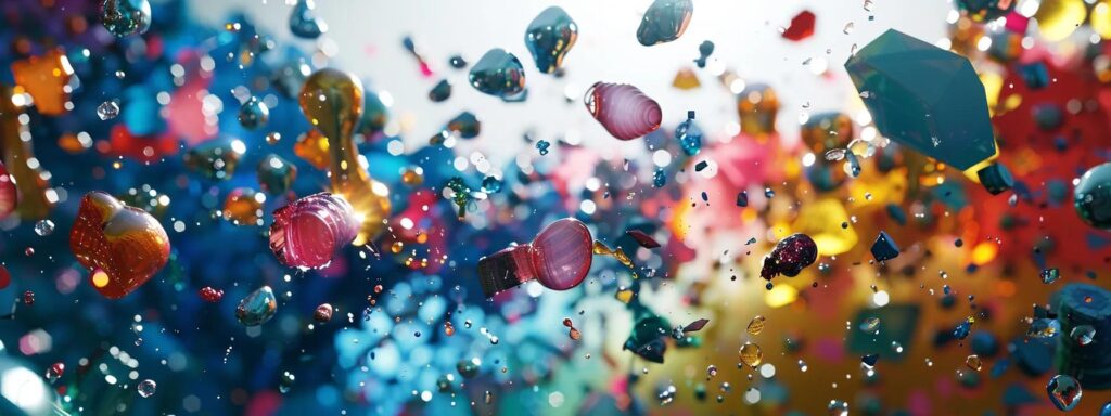 a dynamic and vibrant digital landscape filled with colorful, abstract representations of various ai ad generators, symbolizing innovation and creativity in advertising technology.