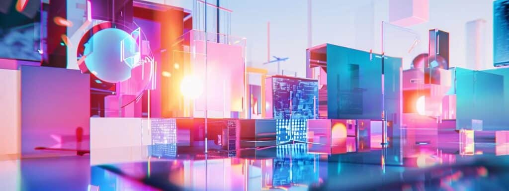 a dynamic collage of vibrant digital interfaces and abstract representations of user-generated content subscription services, seamlessly blending technology and creativity under a futuristic, glowing backdrop.