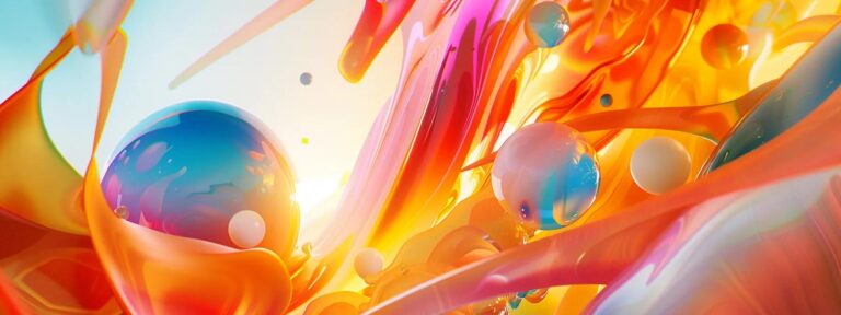 a dynamic digital landscape bursts with vibrant colors and futuristic elements, symbolizing ai seamlessly revolutionizing the world of digital advertising through innovation and creativity.