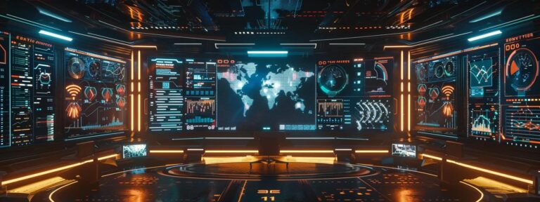 a dynamic scene of a glowing digital interface filled with vibrant charts and graphs, symbolizing cutting-edge ai ad optimization strategies in an engaging, futuristic setting.