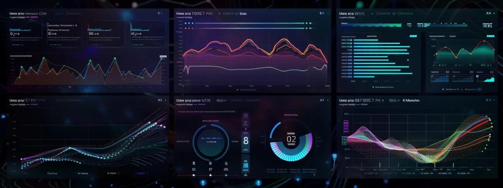 a powerful image of a sophisticated ai interface displaying vibrant user-generated content metrics, highlighting the contrast between costs and benefits with dynamic graphs and engaging visuals against a sleek, modern backdrop.