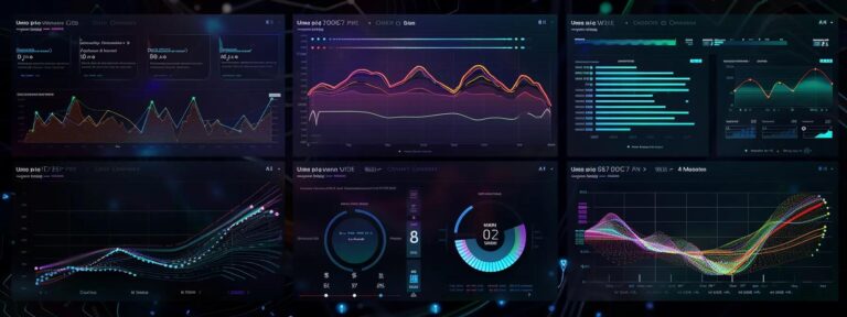 a powerful image of a sophisticated ai interface displaying vibrant user-generated content metrics, highlighting the contrast between costs and benefits with dynamic graphs and engaging visuals against a sleek, modern backdrop.
