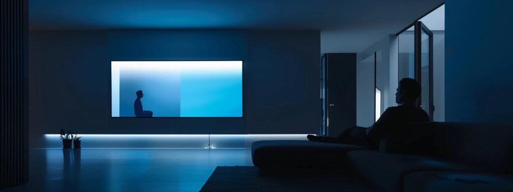 a sleek, modern workspace features a glowing computer screen displaying an ai ad generator interface, with a shadowy figure in deep contemplation, accentuating the theme of unexpected hidden fees lurking in the digital landscape.