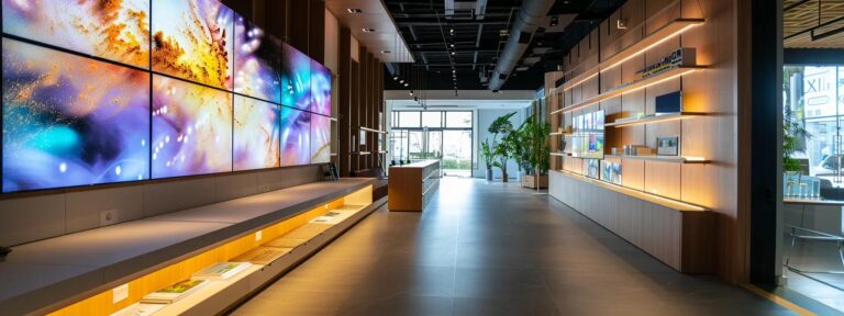 a sleek, modern workspace illuminated by natural light showcases a vibrant digital display, highlighting a range of ai user-generated content solutions and their competitive pricing for 2023.