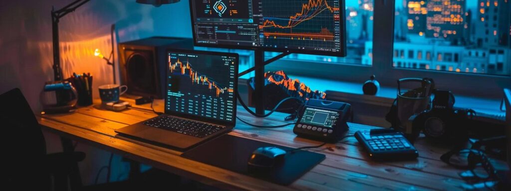 a sleek, modern workspace illuminated by soft, warm lighting showcases an organized desk filled with high-tech gadgets, an open laptop displaying an ai ad generator interface, and a clear step-by-step guide laid out, symbolizing the seamless navigation of payment plans.