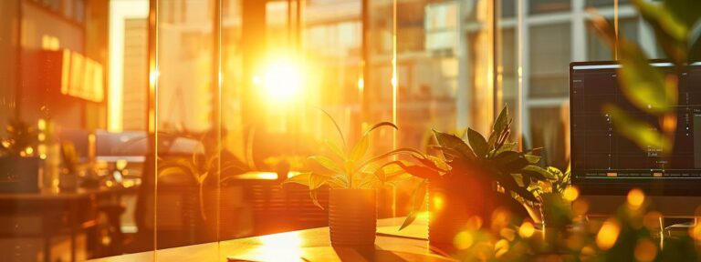 a vibrant and dynamic marketing landscape showcases a sleek digital interface juxtaposed with traditional methods, illuminating the contrast between ai ad generation and manual techniques in a sunlit studio setting.