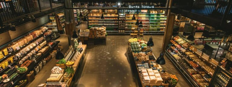 a vibrant marketplace brimming with diverse ai-generated content displays, showcasing various products creatively labeled with enticing discount tags, illuminated by warm, inviting lighting that highlights the energy of customer engagement and loyalty.