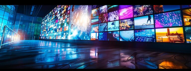 an alluring digital workspace, featuring a glowing computer screen displaying vibrant visuals of user-generated content, is illuminated by soft, warm lighting, inviting viewers to explore the value of free trials for ai services.